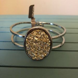 Chicos Silver Pyrite Bracelet
